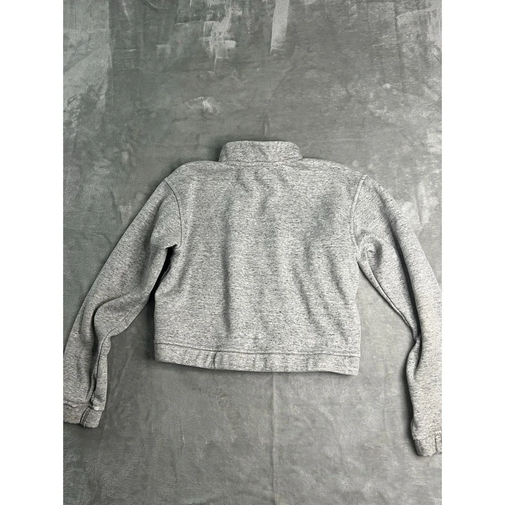 The North Face Girls Jacket Medium (10) Gray Full Zip Cropped Fleece